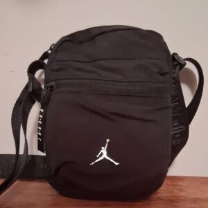 Jordan Black Crossbody Bag with Silver Logo